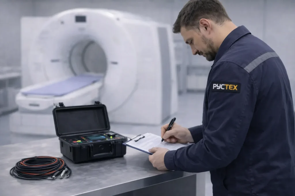 подключение заводчика тока для МРТ сервисные измерительные кабели